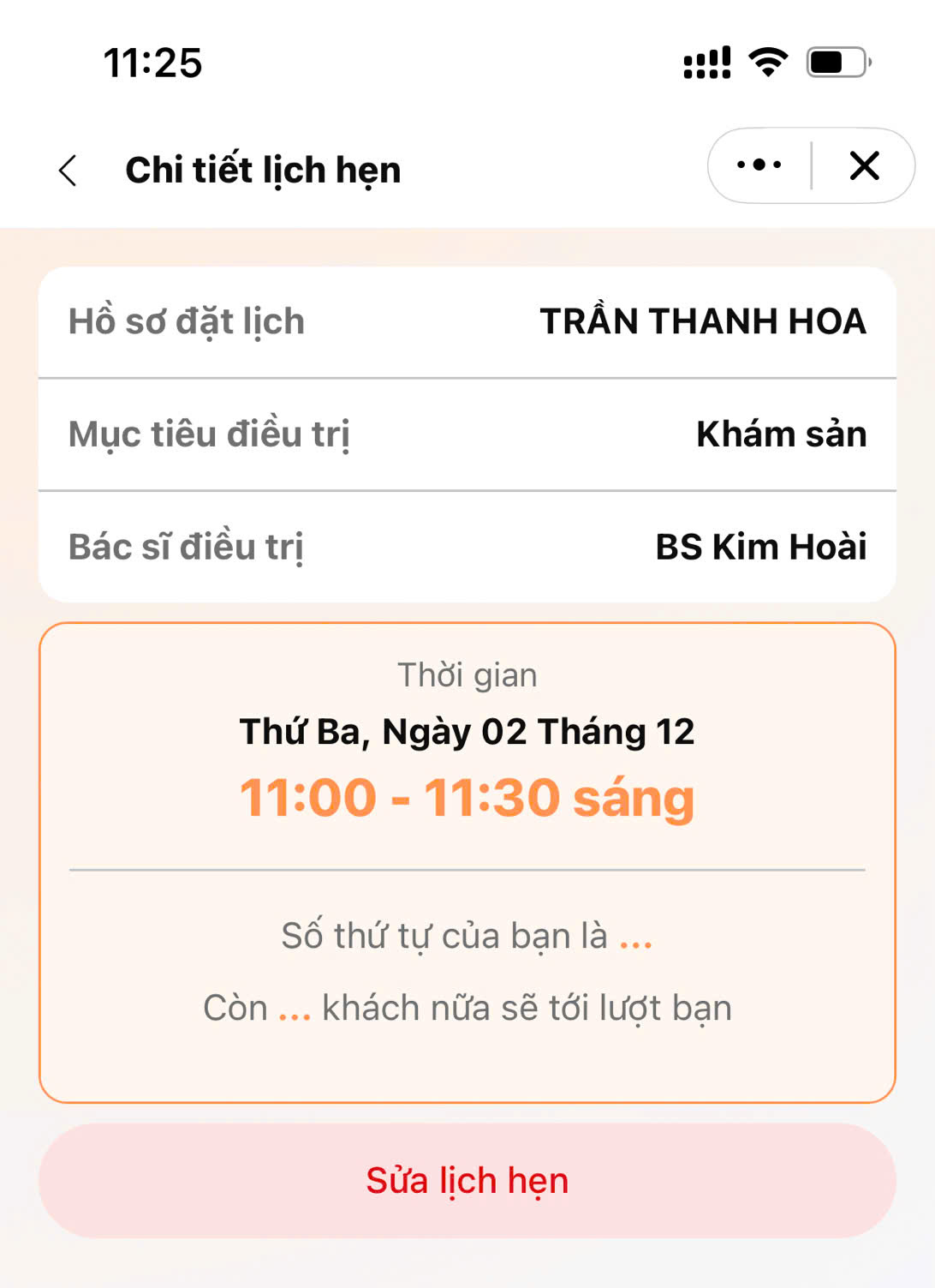 Zalo Mini App - Chi tiết lịch
