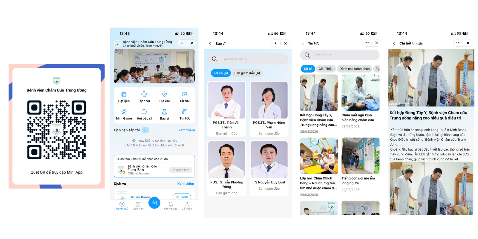 Bệnh viện Châm Cứu Trung Ương triển khai Zalo Mini App